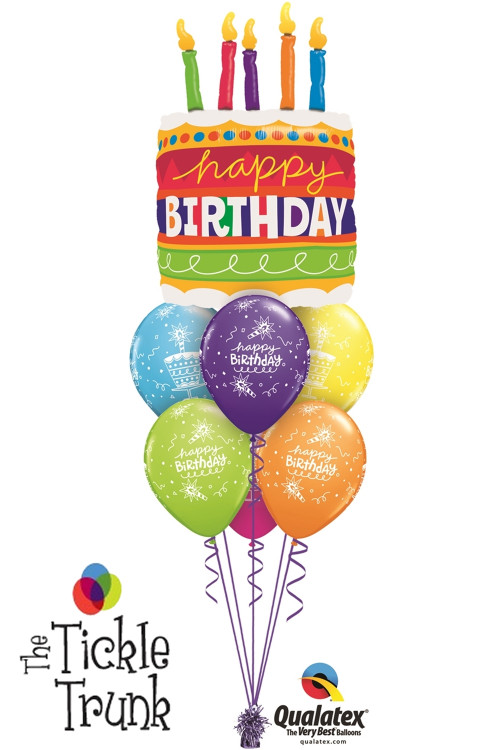 Birthday Cake With Candles And Balloons
 Birthday Cake & Candles Balloon Bouquet