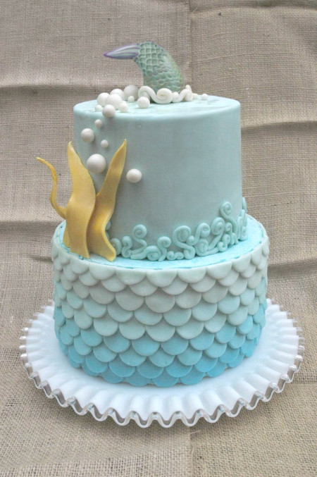 Blue Birthday Cake
 Blue Ombre Ocean Birthday Cake CakeCentral