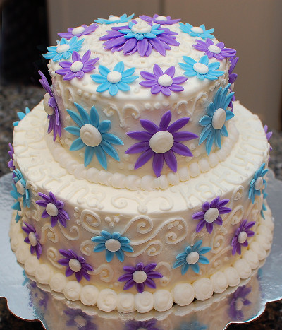 Blue Birthday Cake
 SugarSong Custom Cakes A Cool Blue Birthday Cake
