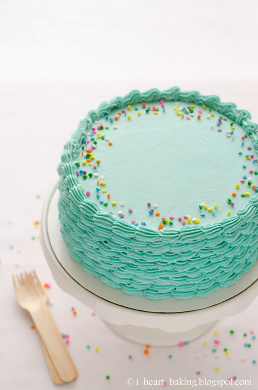 Blue Birthday Cake
 i heart baking blue funfetti birthday cake with piped