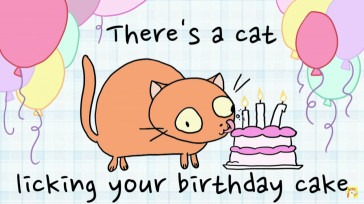 Cat Licking Your Birthday Cake
 There s A Cat Licking Your Birthday Cake Chrome Theme