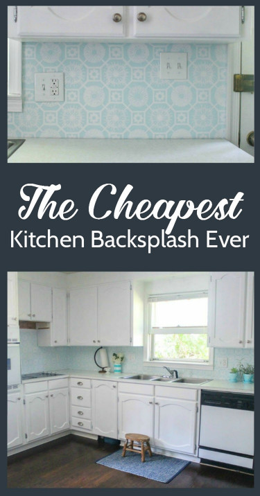 Cheap Kitchen Backsplash
 The Cheapest DIY Backsplash Ever Lovely Etc