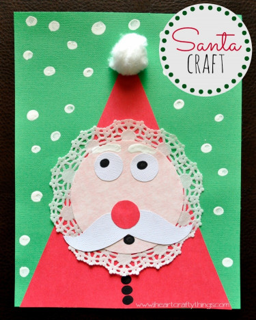 Christmas Crafts For Kids Pinterest
 Kids Santa Craft