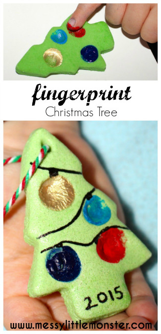 Christmas Crafts For Kids Pinterest
 Salt Dough Fingerprint Christmas Tree Messy Little Monster