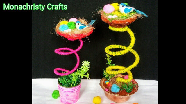 Craft Ideas For Kids With Waste Material
 How to make Birds Nest Craft from Waste materials