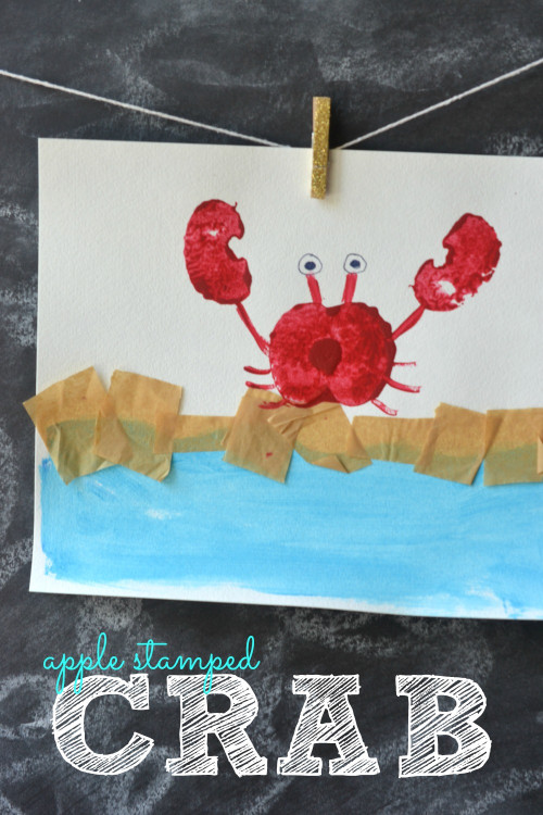 Crafts With Kids
 Apple Stamped Crab Kids Craft