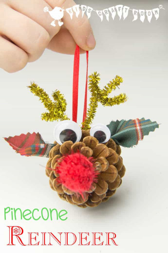 DIY Christmas Ornament For Kids
 Pinecone Reindeer Homemade Ornaments Kids Craft Room
