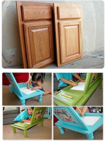 DIY Kids Desk
 DIY Art Desk For Kids Made From Cupboard Doors