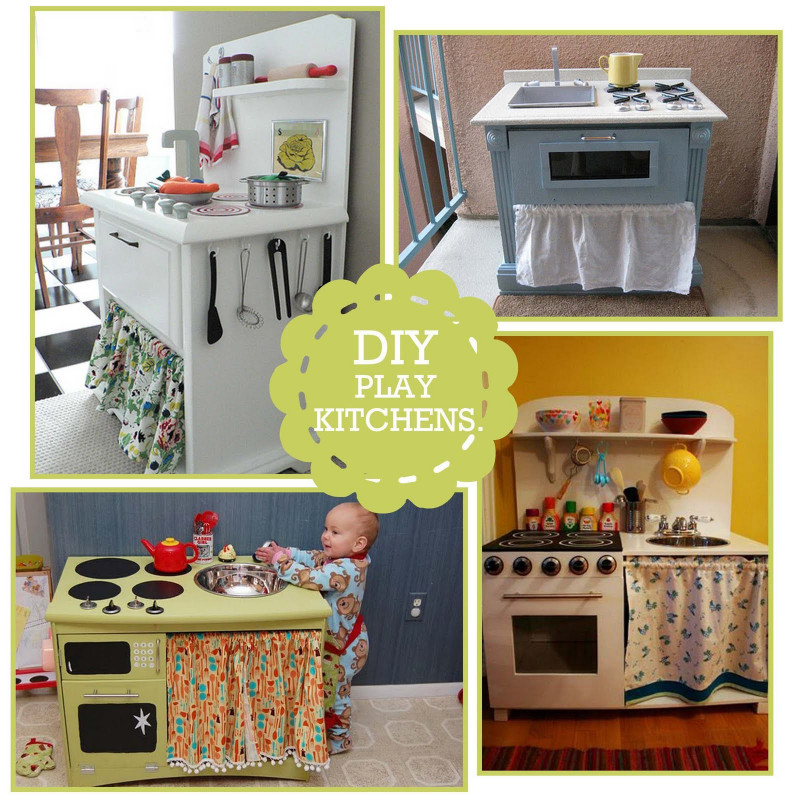 DIY Kids Kitchens
 DIY Kitchen Play Set Inspiration & Links Giveaway