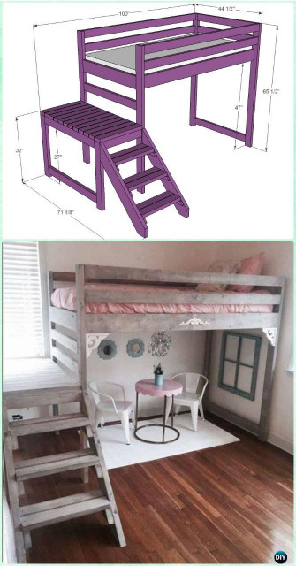DIY Kids Loft Bed
 DIY Kids Bunk Bed Free Plans [Picture Instructions]