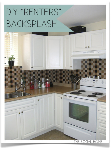 Diy Kitchen Backsplash
 DIY "Renters" Backsplash with Vinyl Tile