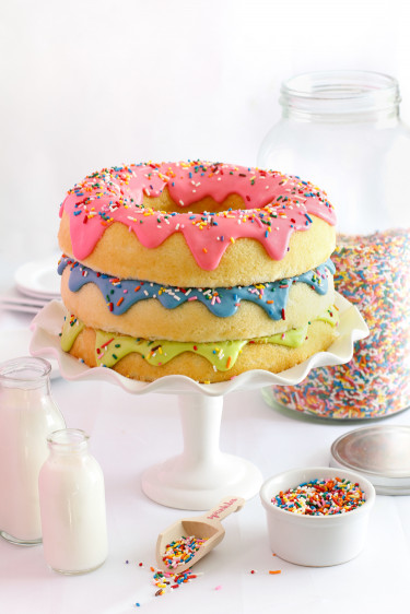 Donut Birthday Cake
 Triple Stack Donut Cake