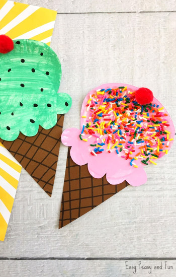 Easy Arts And Crafts For Kids
 Paper Plate Ice Cream Craft Summer Craft Idea for Kids