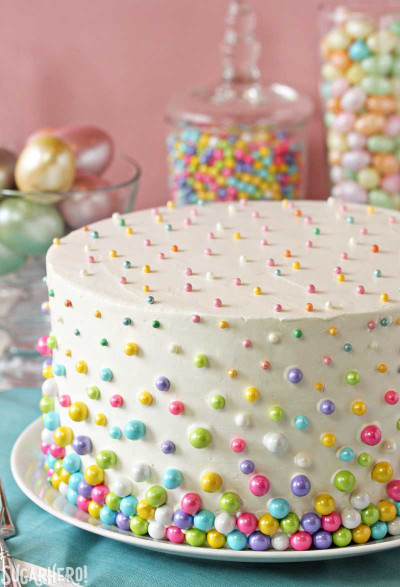 Easy Birthday Cake Ideas
 Easter Polka Dot Cake SugarHero