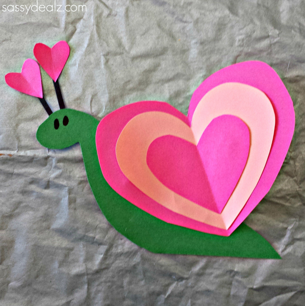 Easy Crafts For Kids
 Heart Snail Craft For Kids Valentine Art Project