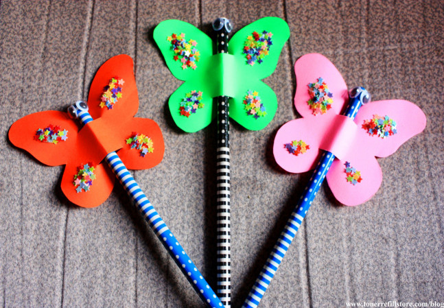 Easy Projects For Kids
 Summer Crafts for Kids Butterfly Pencil Topper