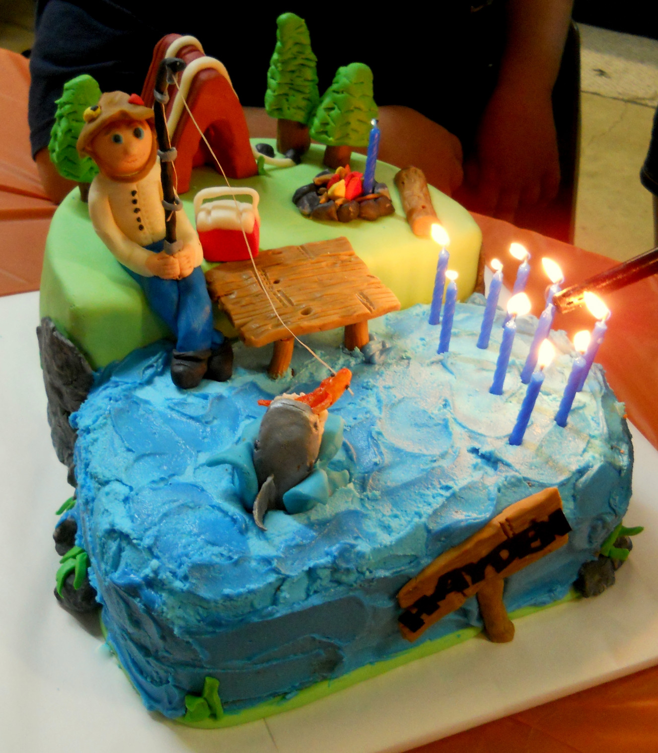 Fish Birthday Cake
 Fishing Themed Birthday Cake CakeCentral