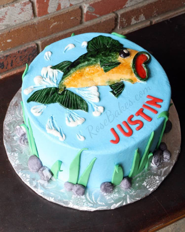 Fish Birthday Cake
 Bass Fishing Cake Rose Bakes