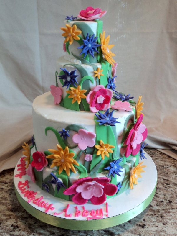 Flower Birthday Cake
 Delectable Cakes Flower Birthday Cake