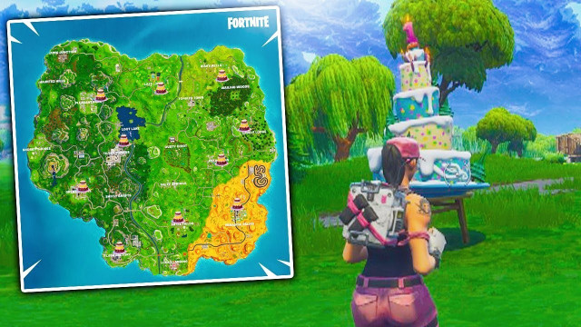 Fortnite Birthday Cake Location
 Fortnite "Dance in front of different Birthday Cakes