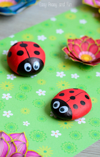 Fun Crafts For Kids
 Cute Painted Ladybug Rocks Rock Crafts for Kids Easy