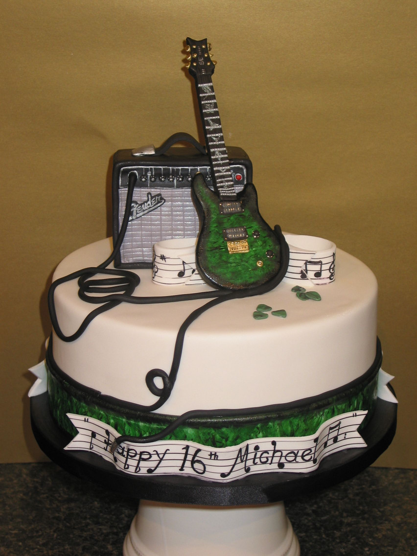 Guitar Birthday Cake
 Guitar music birthday cake crafts