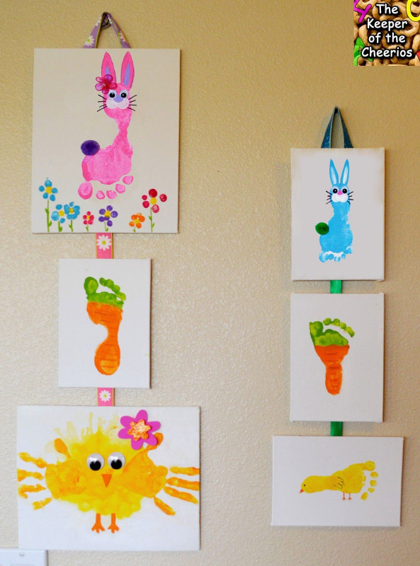 Hand Craft For Kids
 The Keeper of the Cheerios Easter Hand Print and
