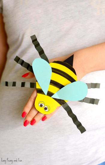 Hand Craft For Kids
 Bee Paper Hand Puppet Template Easy Peasy and Fun