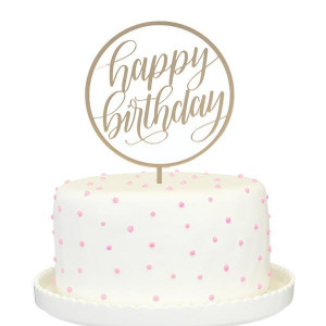 Happy Birthday Cake Topper
 Happy Birthday Gold Mirror Cake Topper – Alexis Mattox Design