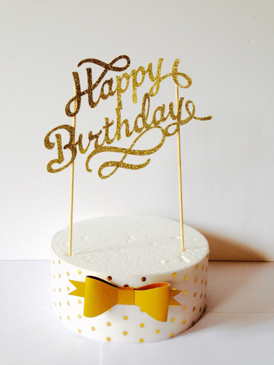 Happy Birthday Cake Topper
 gold happy birthday cake topper fancy cake topper1st