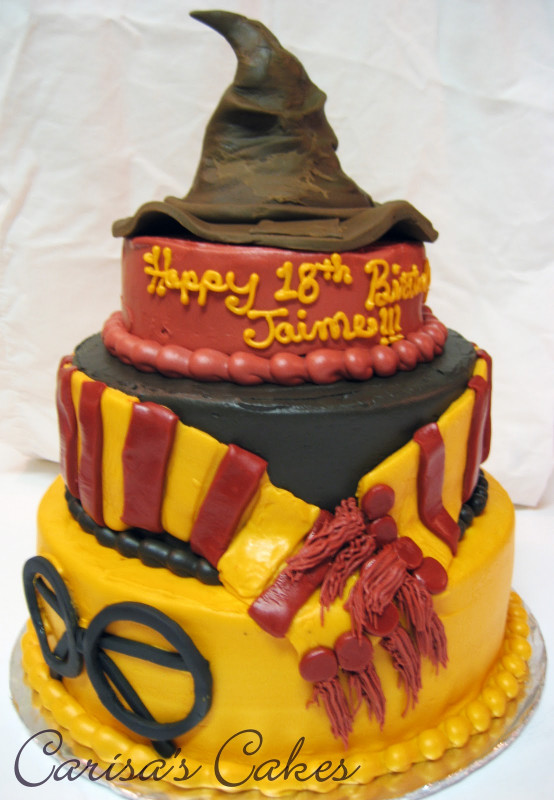 Harry Potter Birthday Cake
 Carisa s Cakes 3 Tiered Harry Potter Birthday Cake