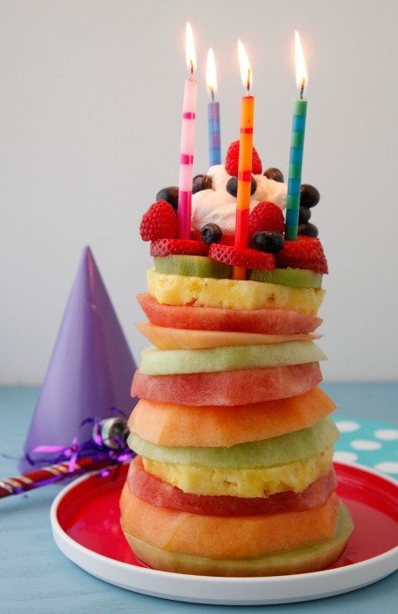 Healthy Birthday Cake
 Fruit Tower Birthday Cake Dessert Recipes