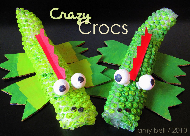 Kids Crafts Ideas
 Bubble Wrap Crocodile Kids Craft