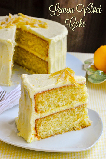 Lemon Birthday Cake
 Lemon Velvet Cake homemade light textured and great