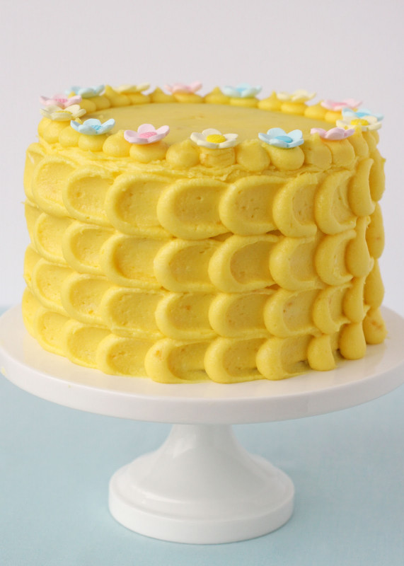 Lemon Birthday Cake
 Pretty Spring Cake Vanilla Cake with Lemon Filling
