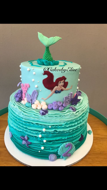 Mermaid Birthday Cake
 Little mermaid cake Little mermaid swimming cake