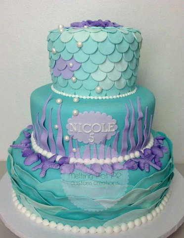 Mermaid Birthday Cake
 Mermaid cake Bday Ideas