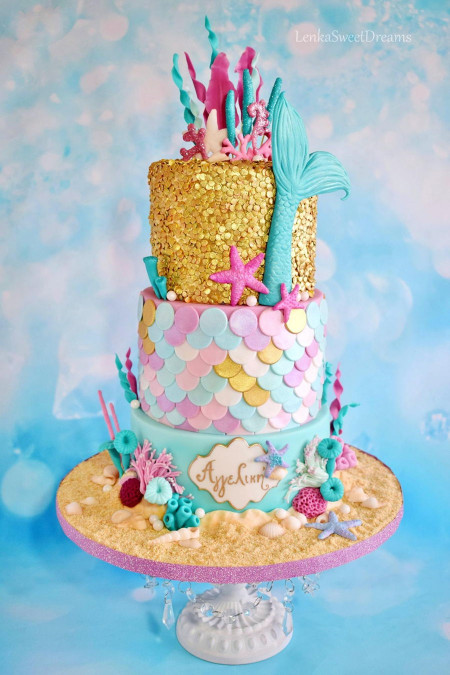 Mermaid Birthday Cake Inspirational Mermaid Sequins Cake Cakecentral