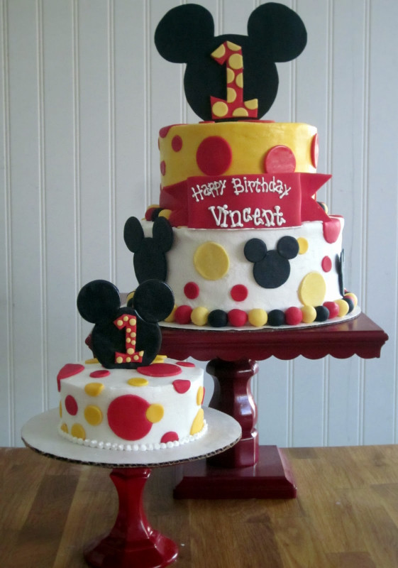 Mickey Mouse Birthday Cake
 Darlin Designs Mickey Mouse First Birthday Cake and
