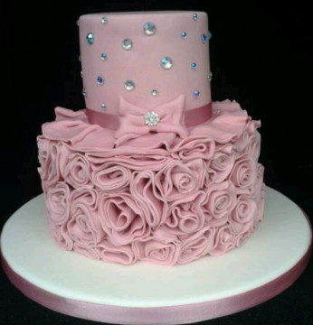 Pink Birthday Cake
 pink birthday cake mya s bday but in hot pink