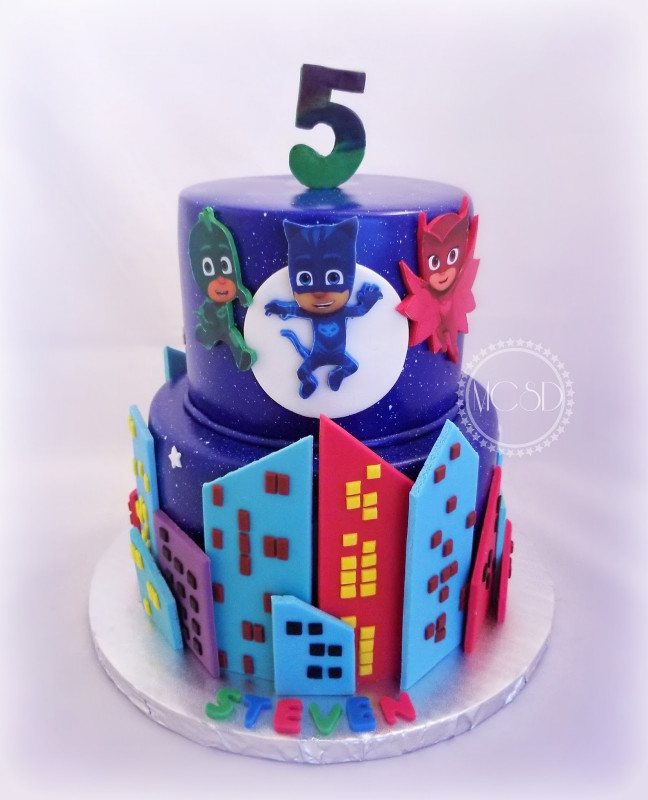 Pj Mask Birthday Cake
 MyCakeSweetDreams PJ Masks Birthday Cake