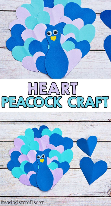 Project For Kids
 Heart Peacock Craft For Kids Kids Crafts