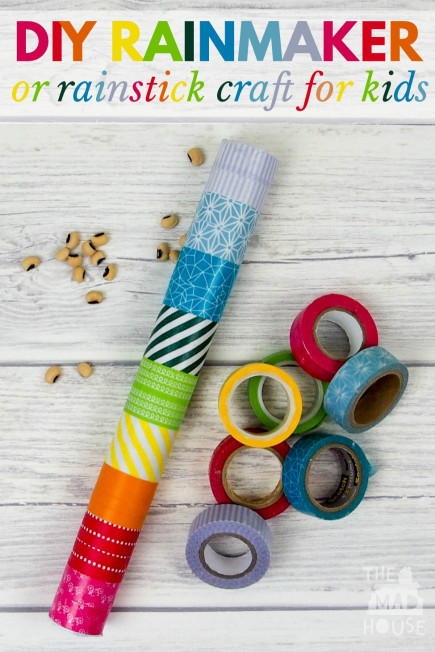 Project For Kids
 Rainbow rainmaker or rainstick Cardboard tube craft