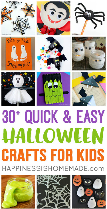 Quick And Easy Crafts For Kids
 Quick & Easy Halloween Crafts for Kids Happiness is Homemade
