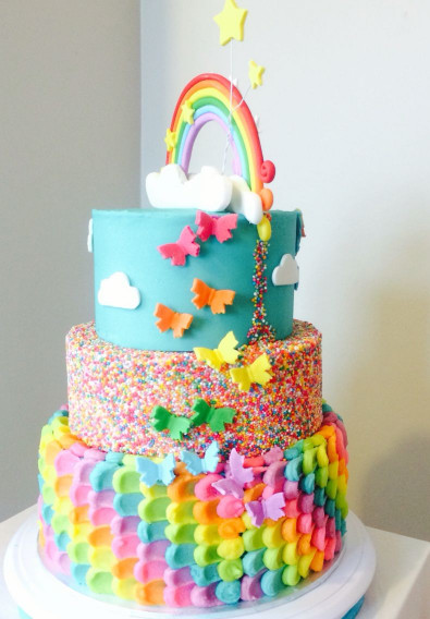 Rainbow Birthday Cake
 Rainbow cake Back of My Little Pony Rainbow Dash cake by