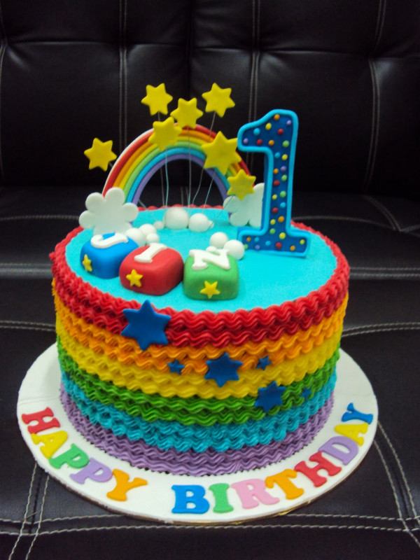 Rainbow Birthday Cake
 L mis Cakes & Cupcakes Ipoh Contact 012