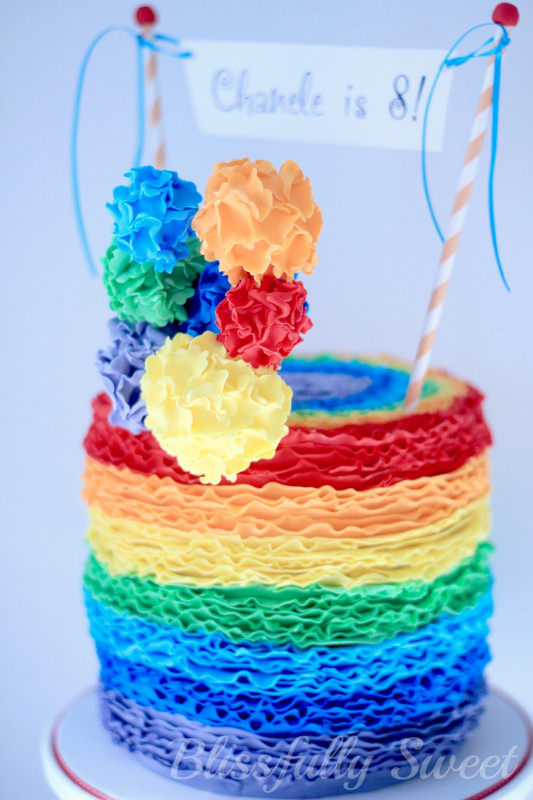 Rainbow Birthday Cake
 Blissfully Sweet A Rainbow Rufflicious Birthday Cake