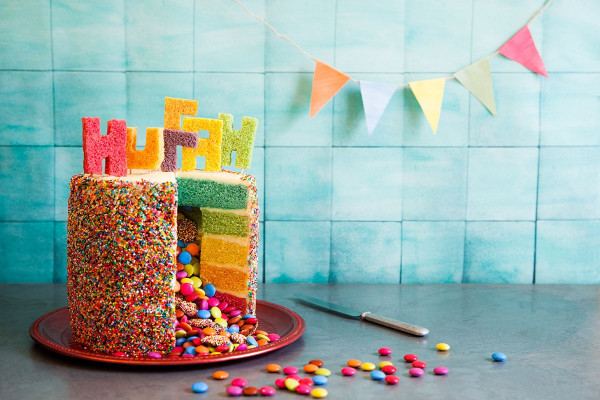 Rainbow Birthday Cake
 Rainbow piñata birthday cake Cake recipes