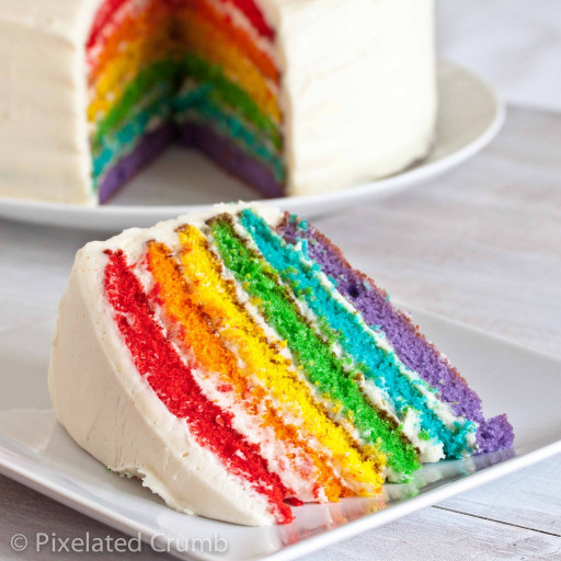 Rainbow Birthday Cake
 Creative Food Rainbow Party
