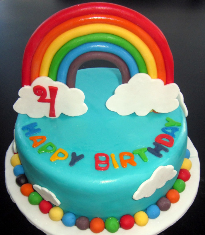 Rainbow Birthday Cake
 Darlin Designs Rainbow Birthday Cake